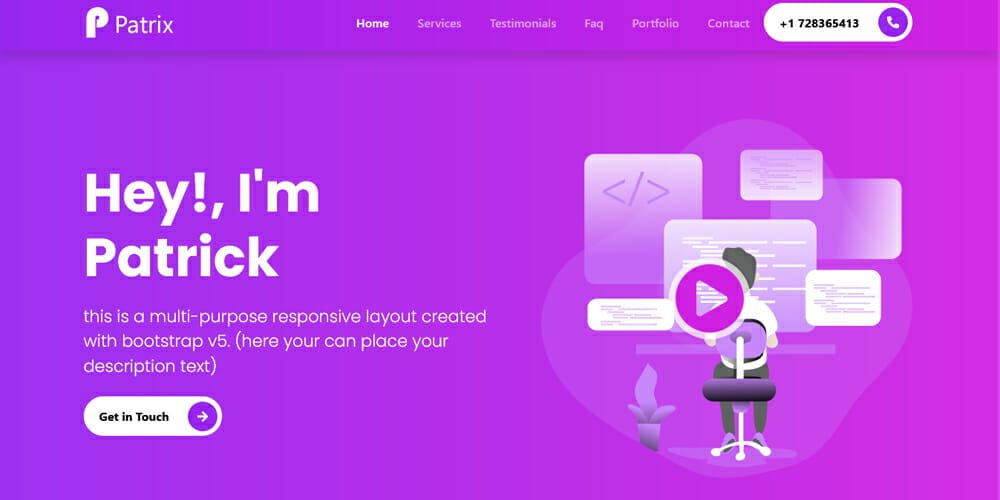 Free Bootstrap Portfolio Templates 5 Bootstrap 5 Portfolio Template