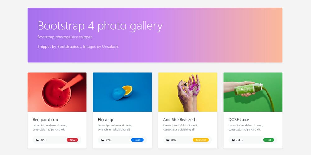 Bootstrap 5 Gallery Examples & Freebies » CSS Author