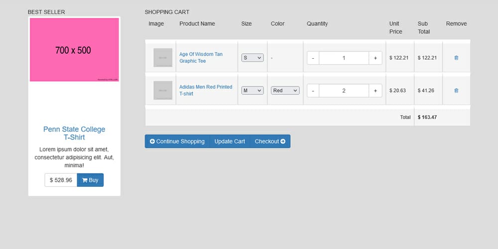 Free Bootstrap Shopping Cart Templates 16 Bootstrap Shopping Cart Table