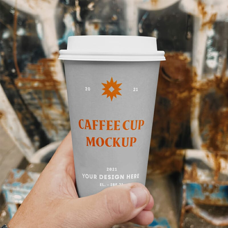Coffee Cup On Street Mockup