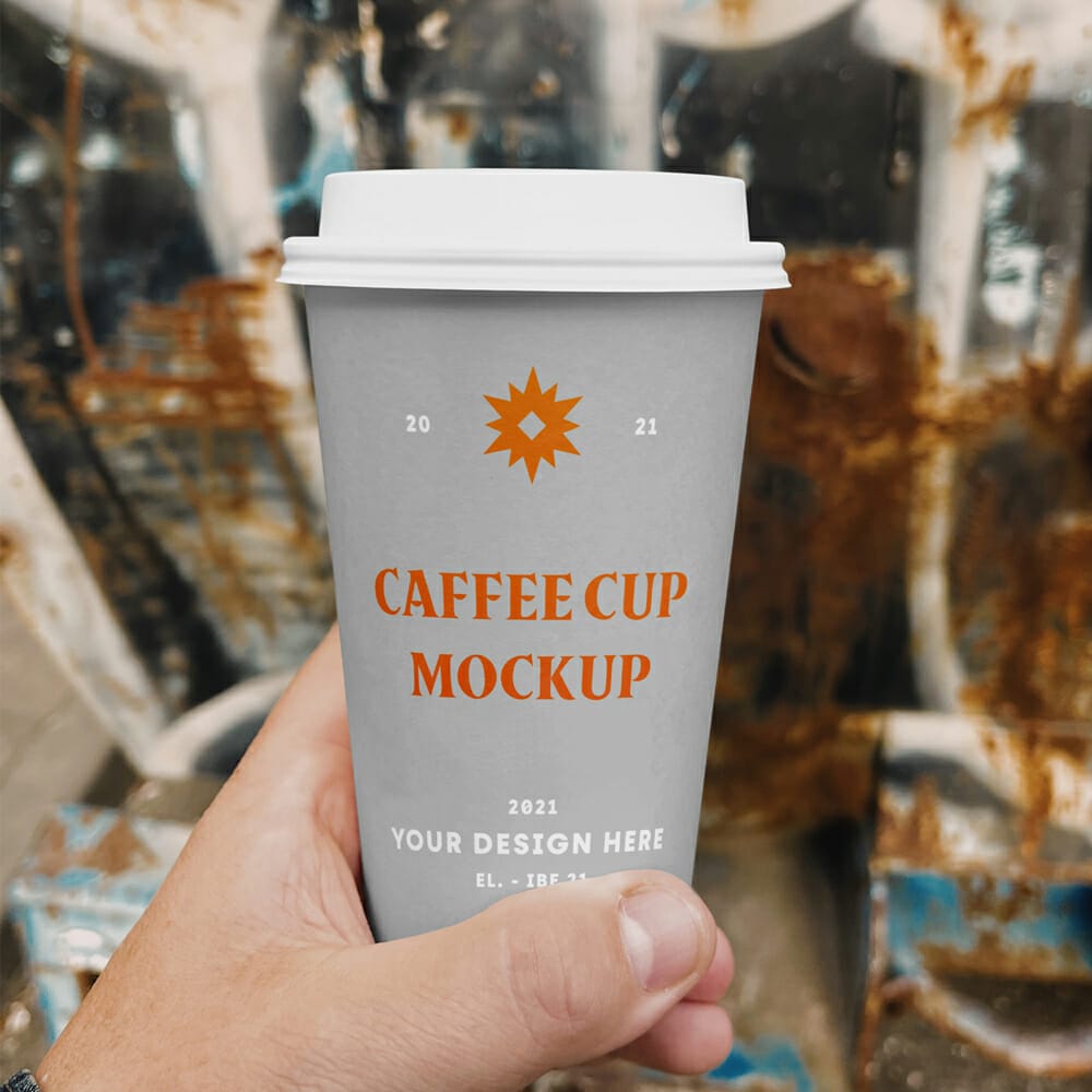 Coffee Cup On Street Mockup