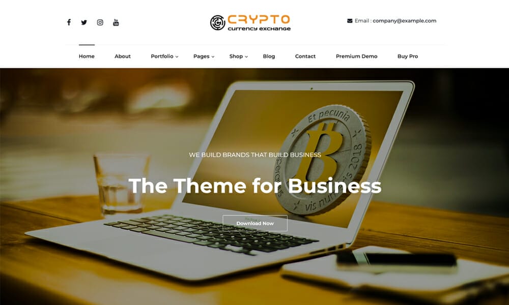 Cryptocurrency Exchange - Free Responsive Cryptocurrency Related Business WordPress Theme