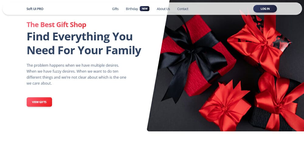 Ecommerce Gift Shop Landing Page Template
