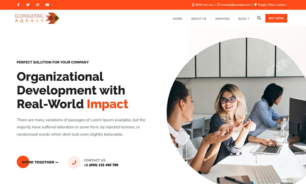 Econsulting Agency - Free Consulting WordPress Theme