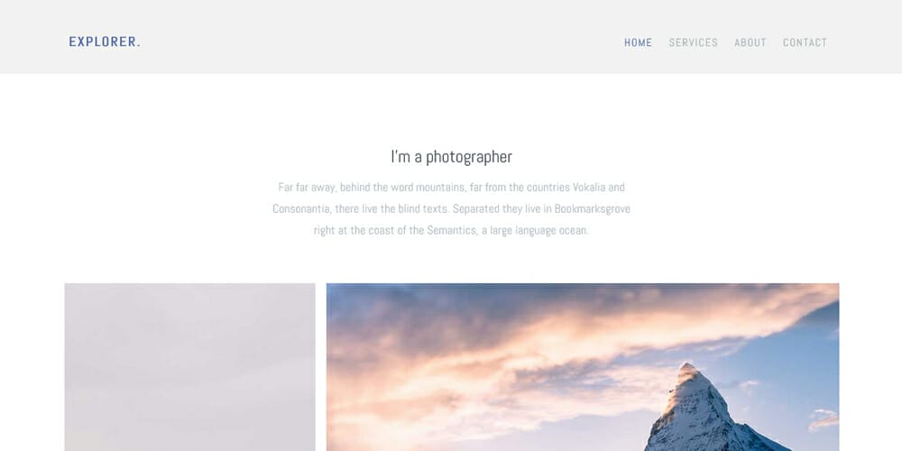 Free Bootstrap Portfolio Templates 18 Explorer