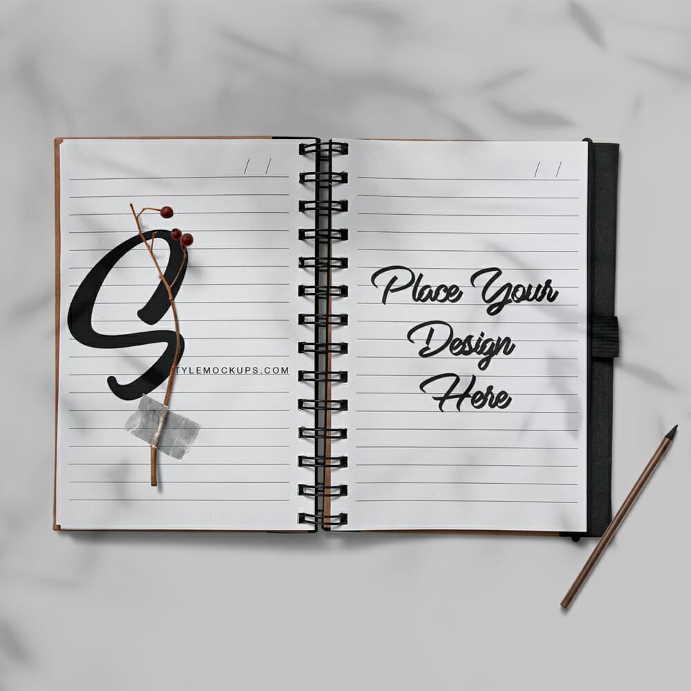 Flipped Notepad Free Mockup