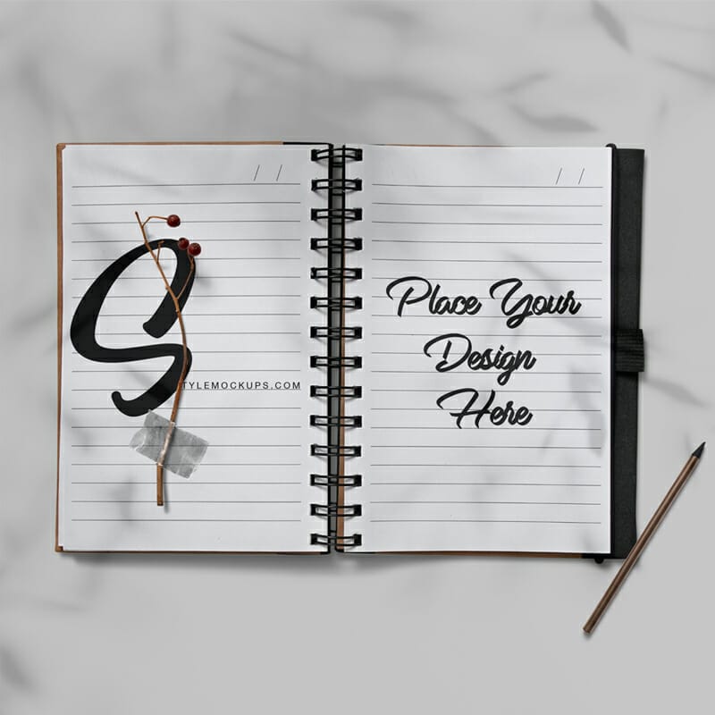 Flipped Notepad Free Mockup