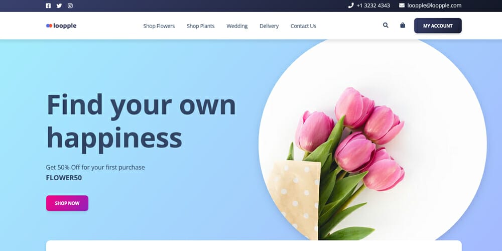 Free eCommerce Bootstrap Templates 37 Flowers Shop Ecommerce Web Template
