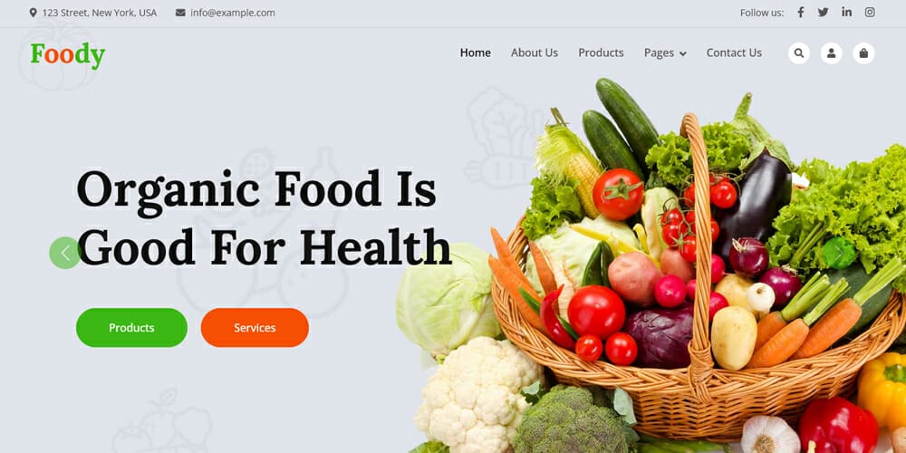 Top Free Grocery Store Bootstrap Templates 20 Foody Organic Food Web Template