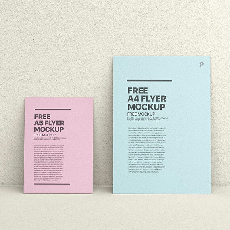 Free A5 and A4 Flyer Mockup
