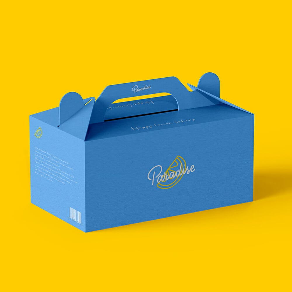 Free Cake Box Mockup PSD