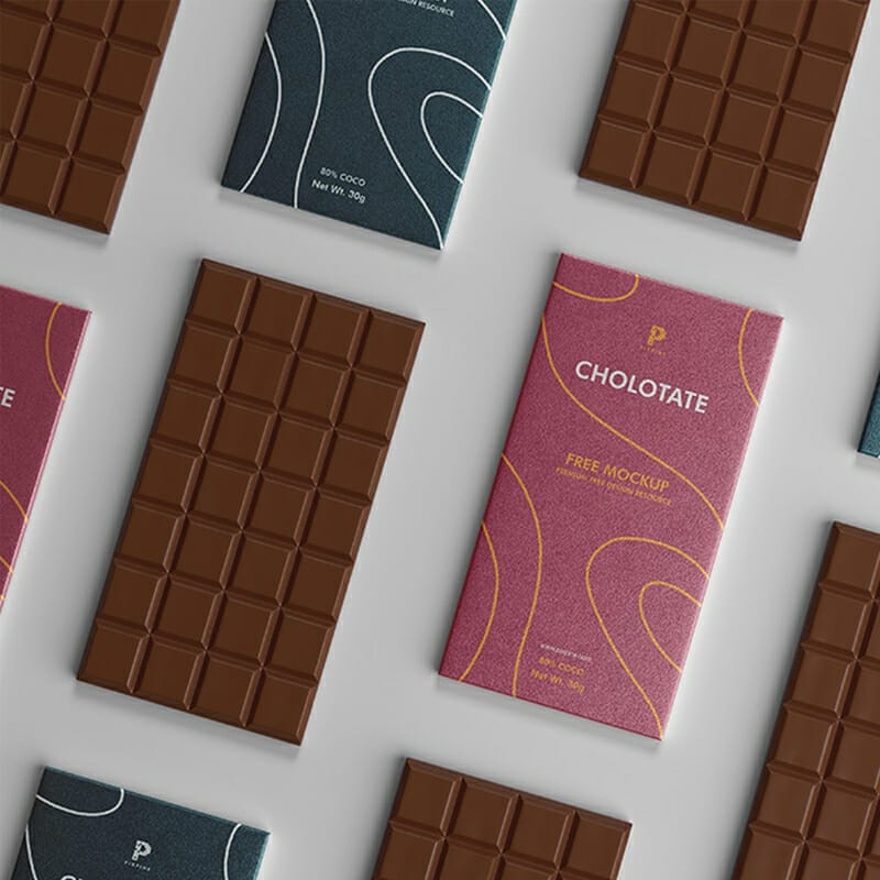 Free Chocolate Bar Label Mockup