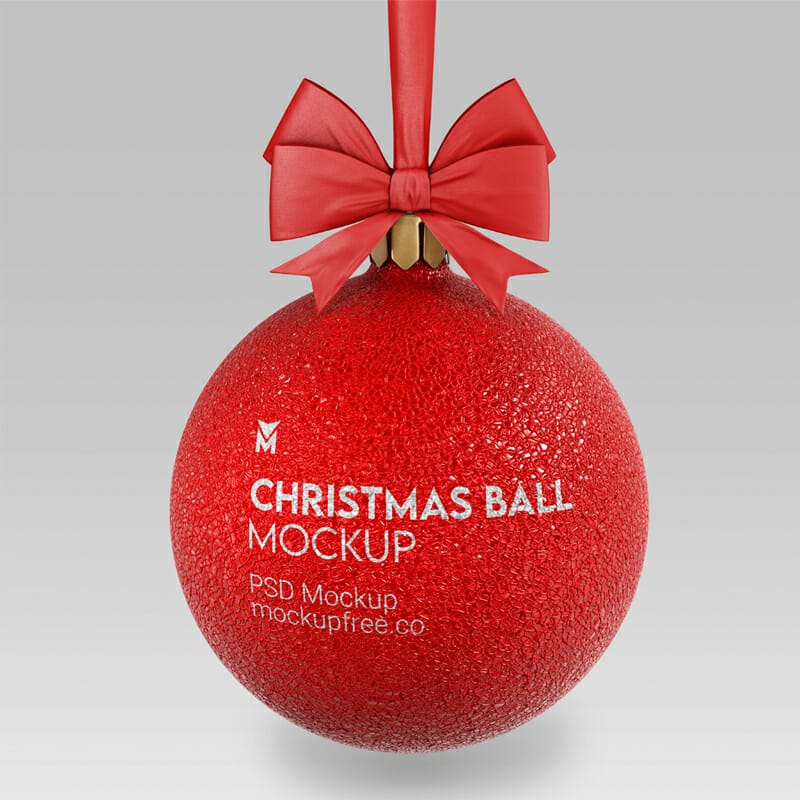 Free Christmas Ball Mockup