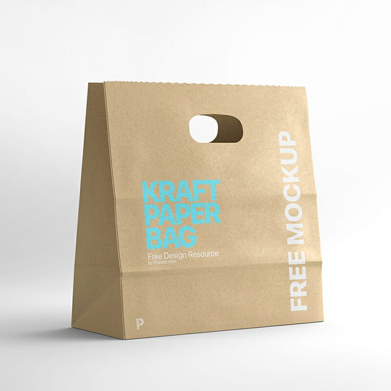 Free Die Cut Kraft Paper Bag Mockup » CSS Author