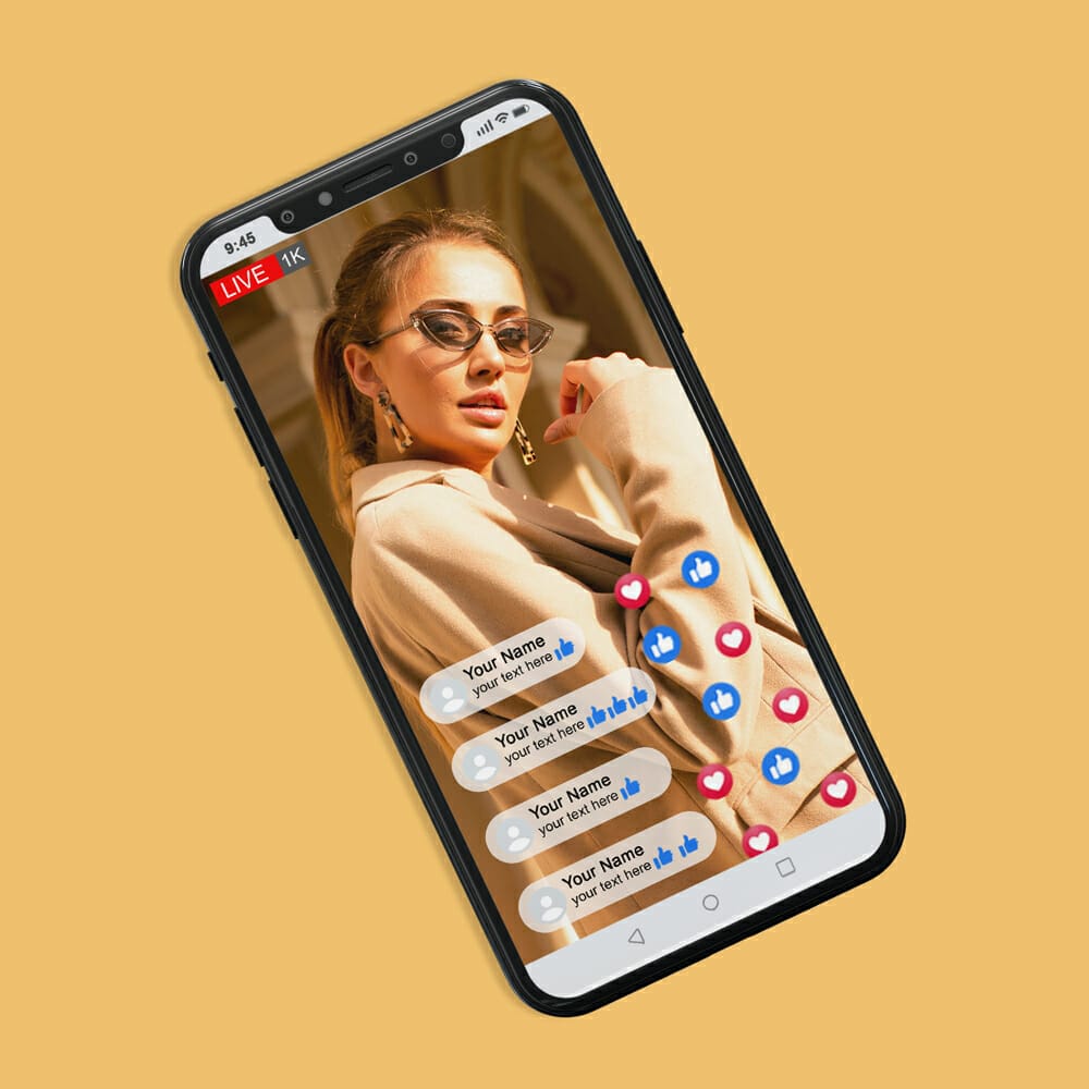 Free Facebook Live Stream Mockup PSD Template