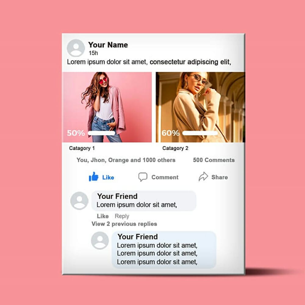 Free Facebook Poll Mockup PSD Template