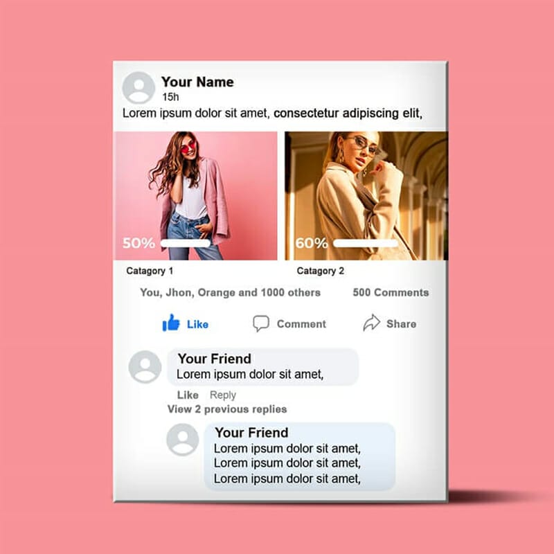 Free Facebook Poll Mockup PSD Template