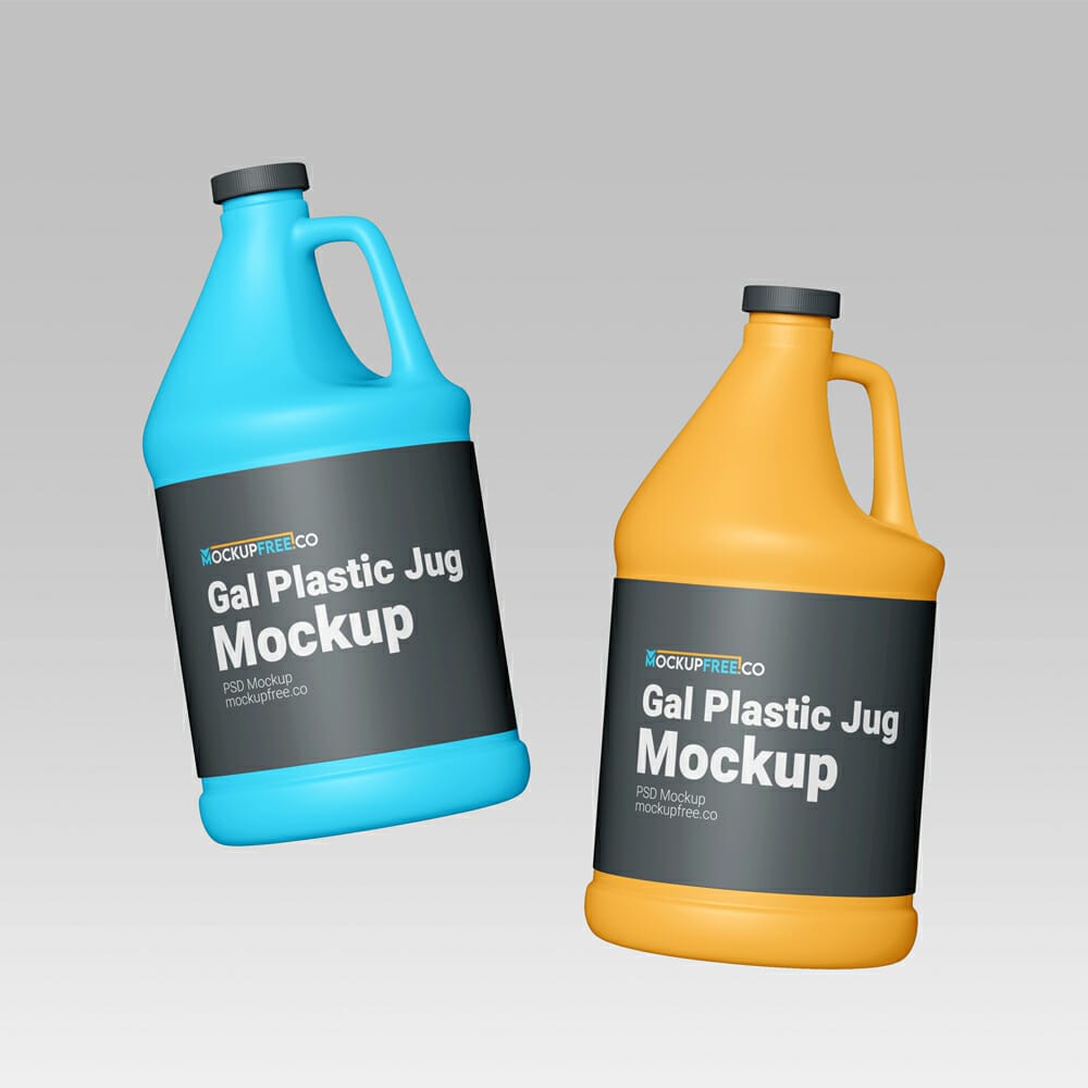 Free Gal Plastic Jug Mockup