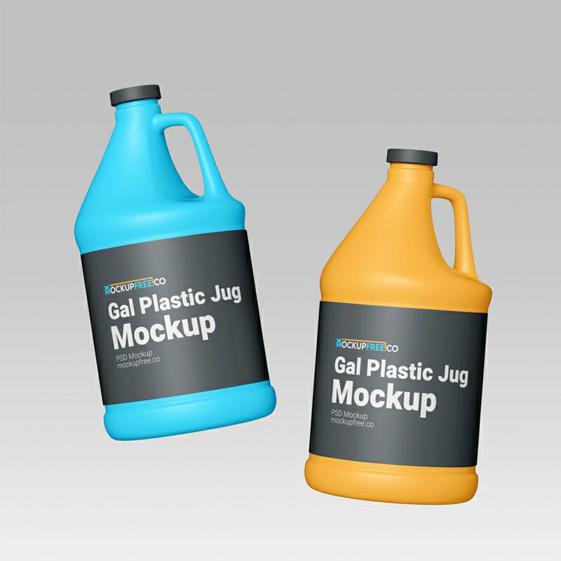 Free Gal Plastic Jug Mockup