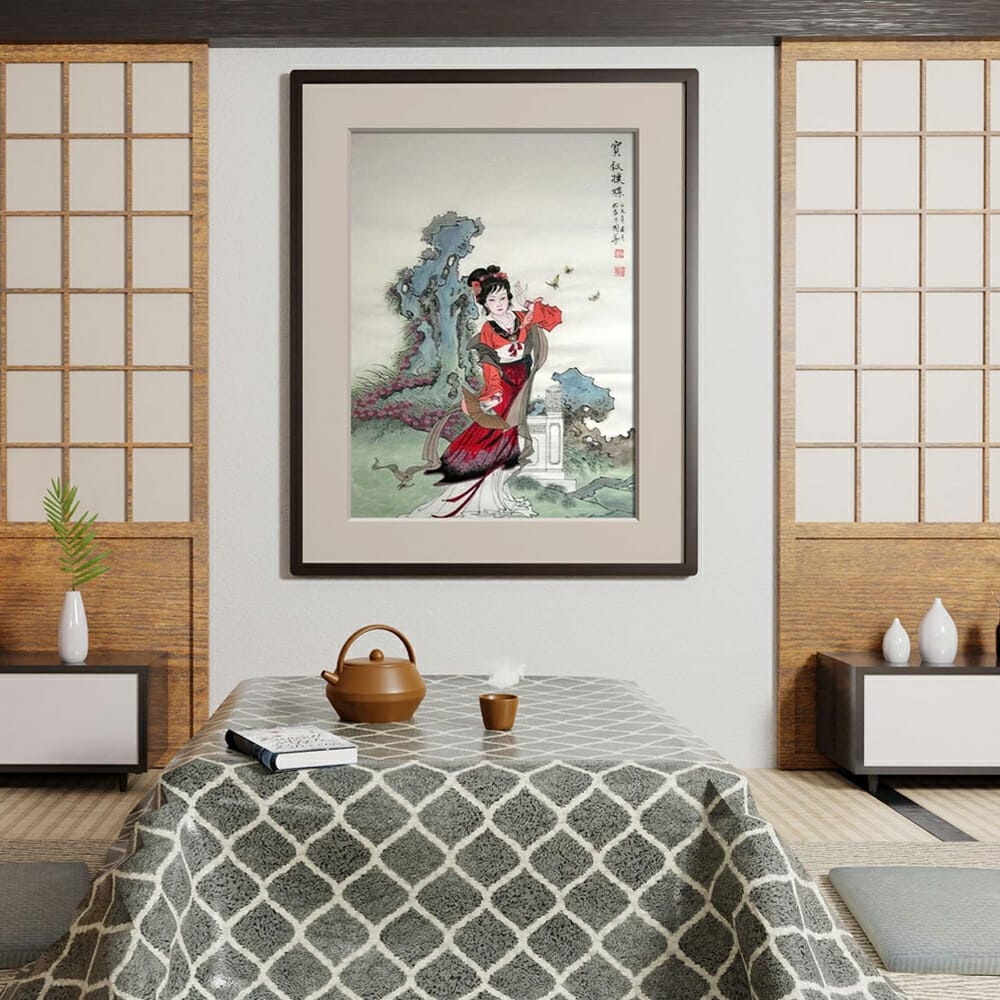 Free Guo Hua Painting Wall Frame Mockup PSD