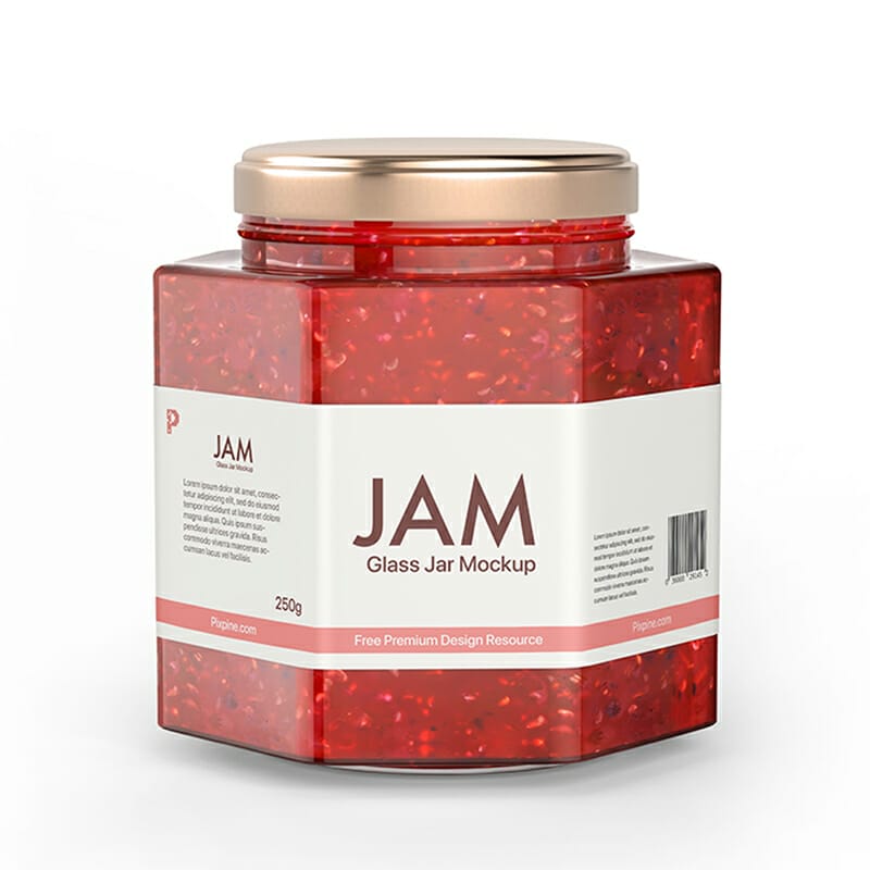 Free Jam Glass Jar Mockup