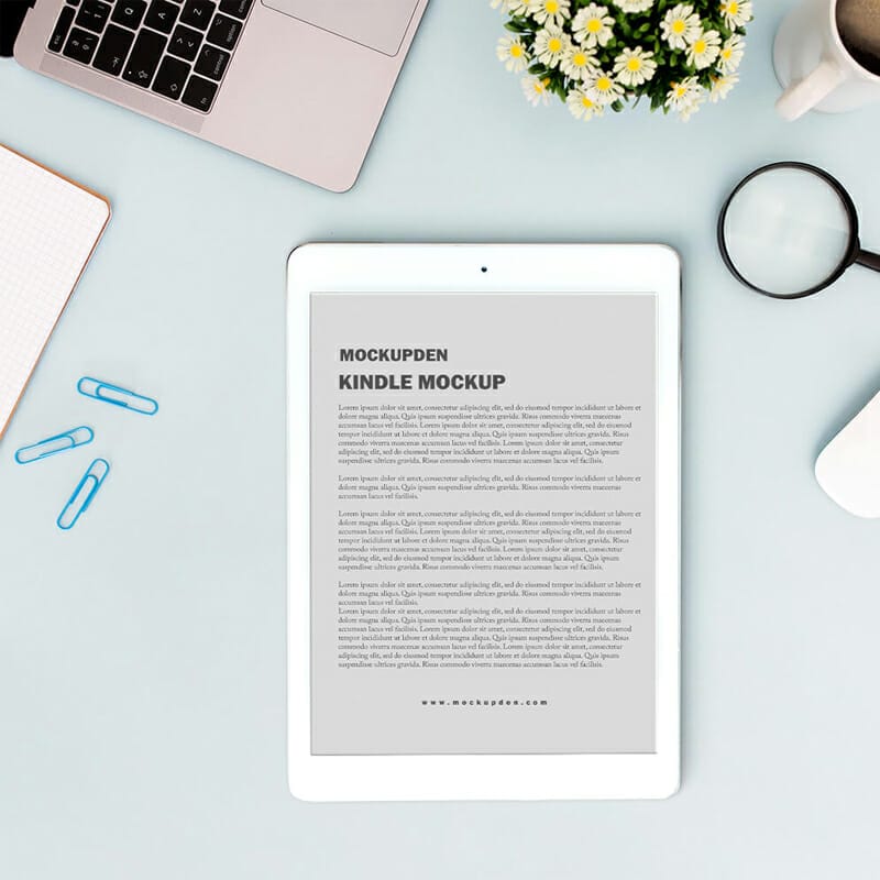 Free Kindle Mockup PSD Template