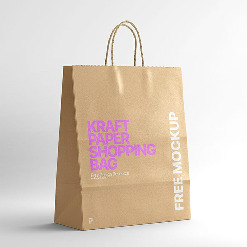 Free Kraft Paper Shopping Bag Mockup » CSS Author