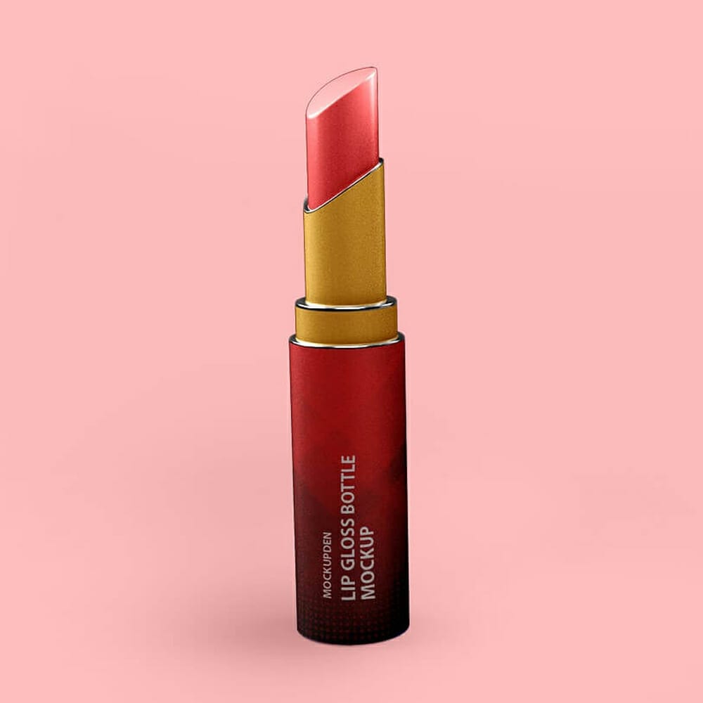 Free Lip Gloss Bottle Mockup PSD Template