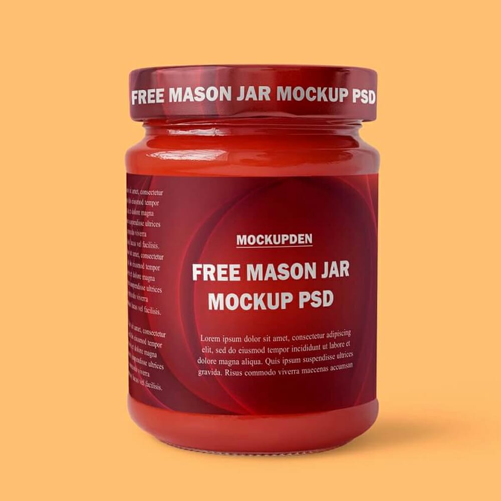Free Mason Jar Mockup PSD Template