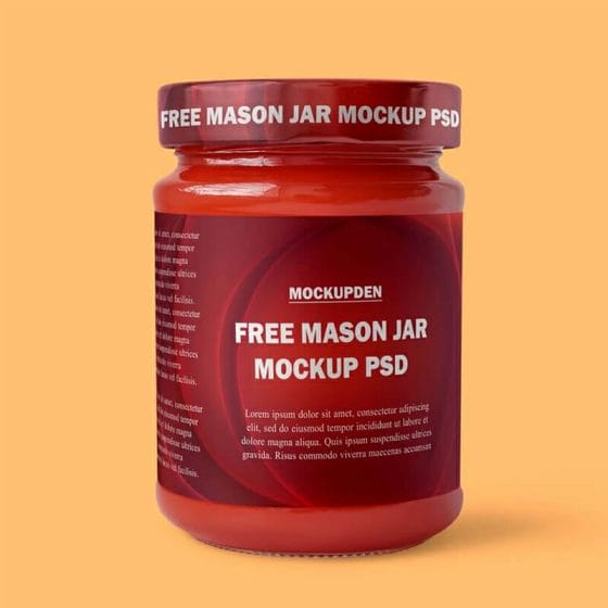 Free Mason Jar Mockup PSD Template
