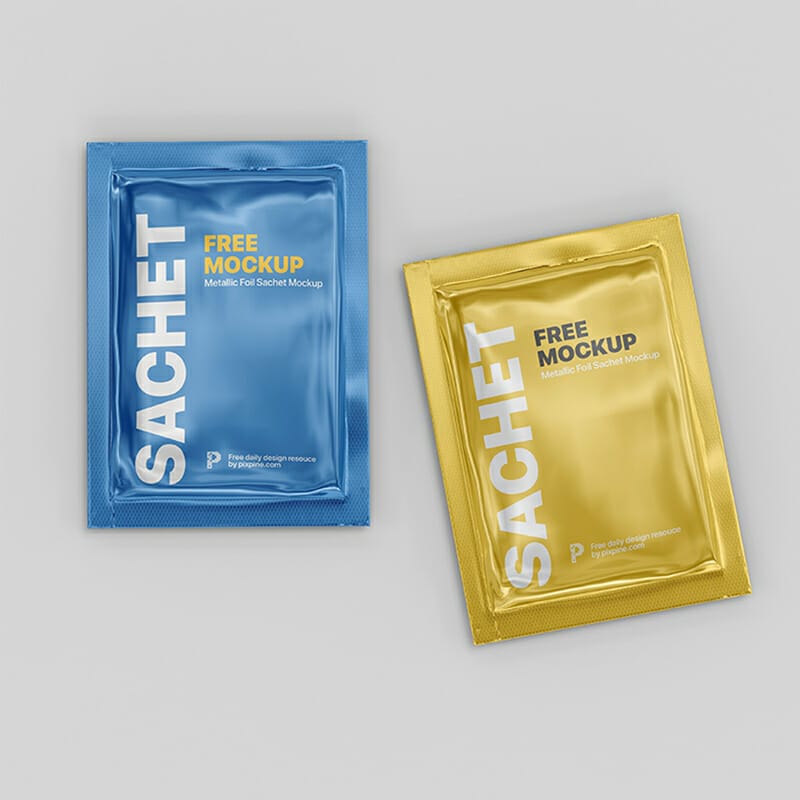 Free Metallic Foil Sachet Mockup » CSS Author