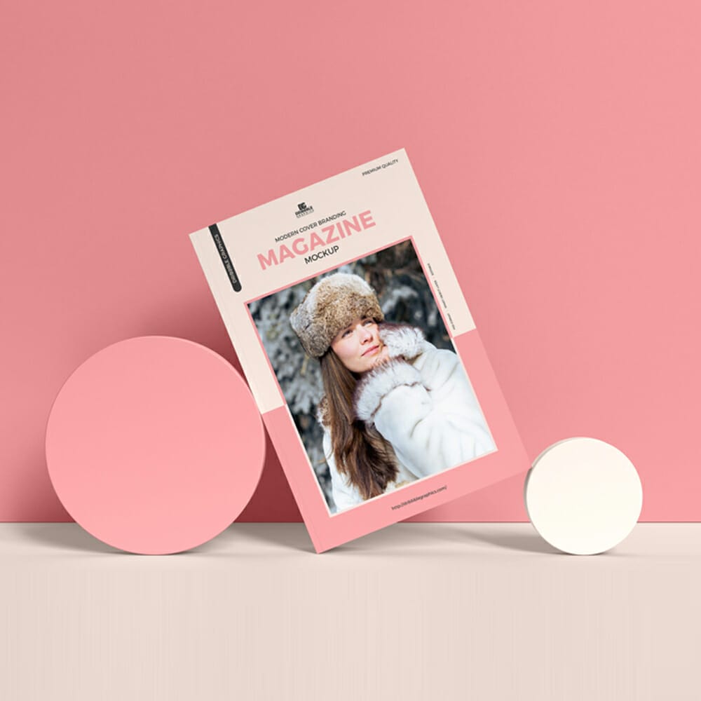 Free Modern Cover Branding Magazine Mockup