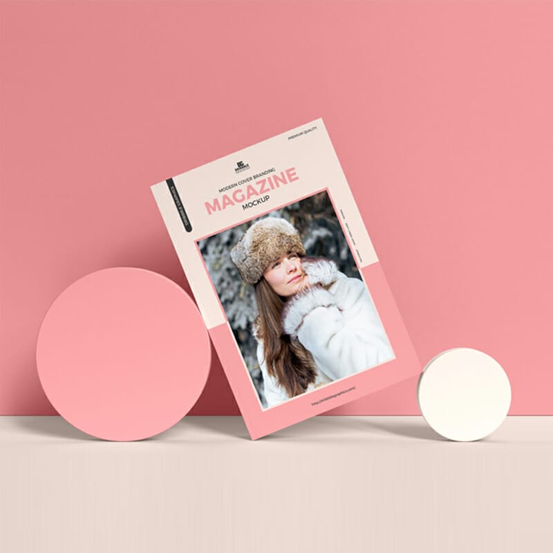 Free Modern Cover Branding Magazine Mockup