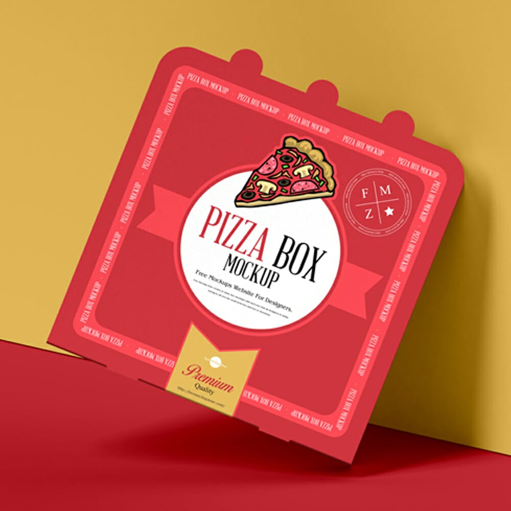 Free Modern Packaging Pizza Box Mockup