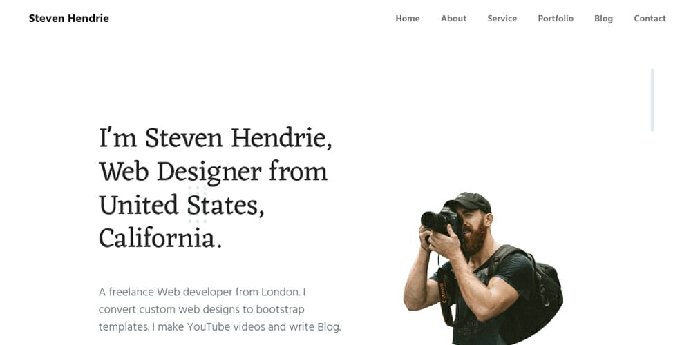Free Bootstrap Portfolio Templates 68 Free Portfolio Template Version Two