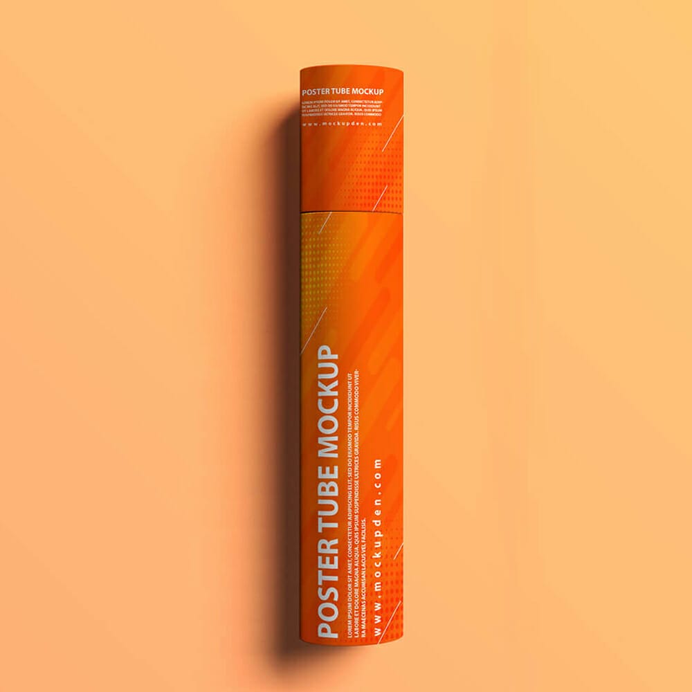 Free Poster Tube Mockup PSD Template