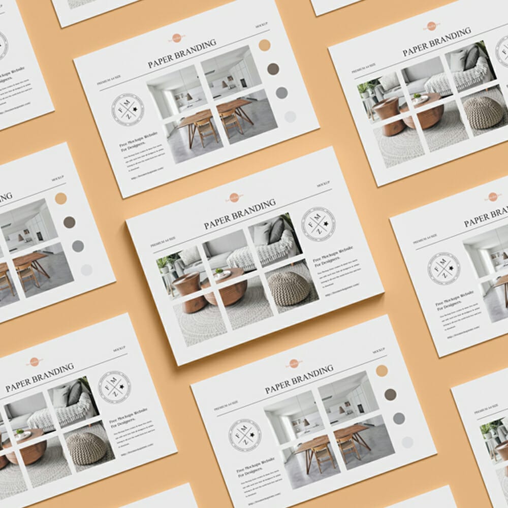 Free Premium A4 Size Paper Branding Mockup