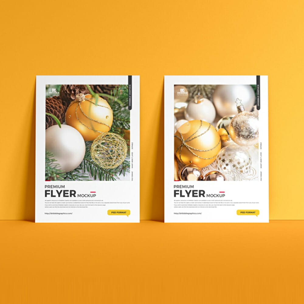 Free Premium Standing A4 Flyer Mockup