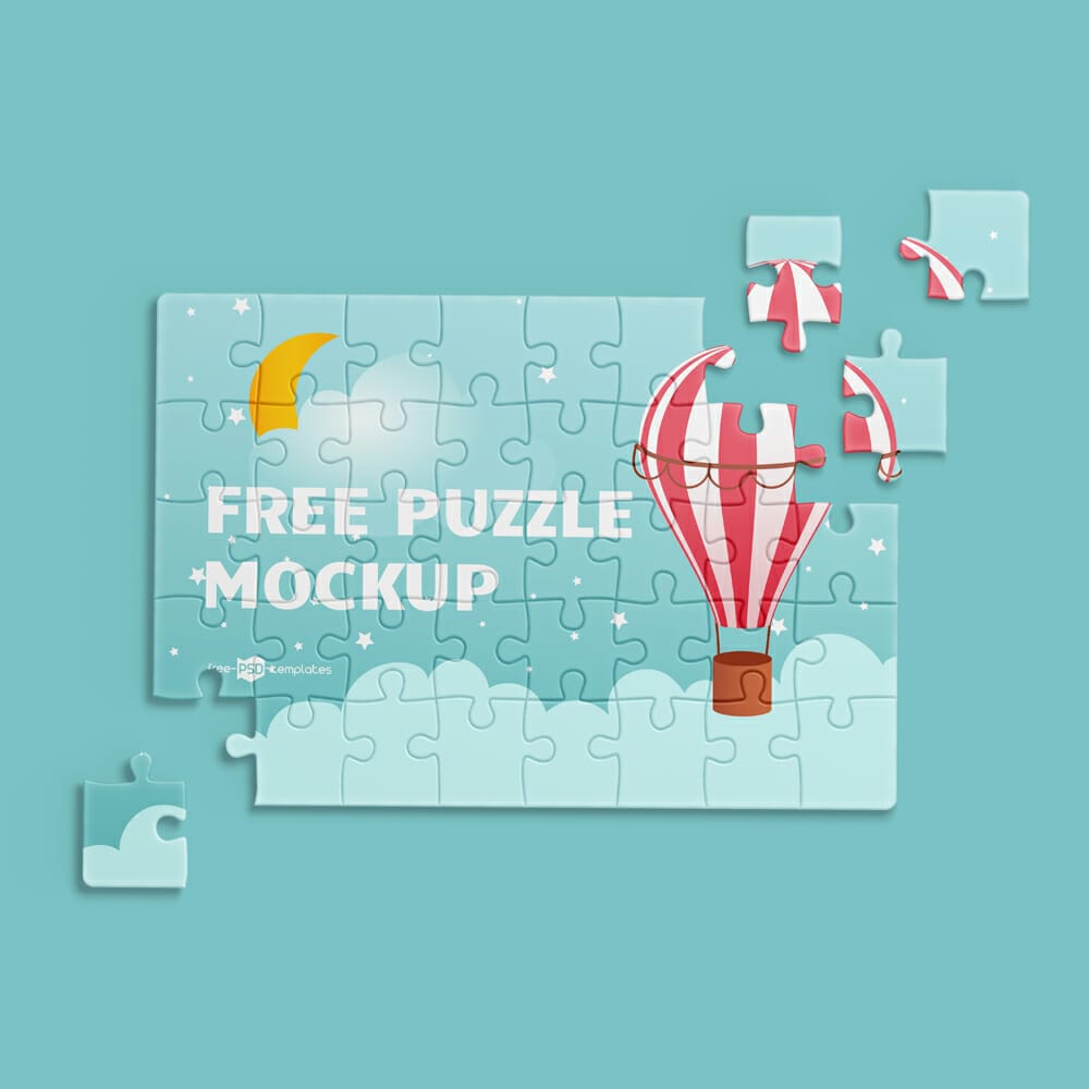 Free Puzzle Mockup Set