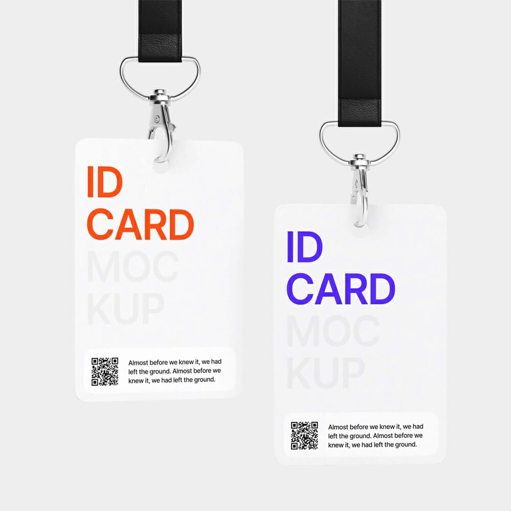 Free Realistic ID Cards PSD Mockup