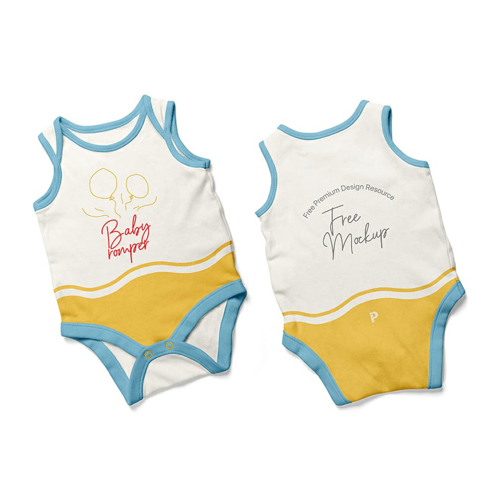 Free Sleeveless Baby Romper Mockup
