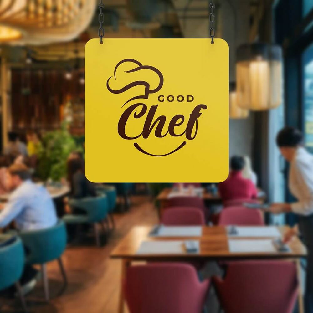 Free Square Sign Mockup PSD Template