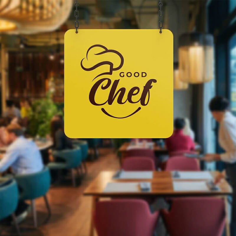 Free Square Sign Mockup PSD Template