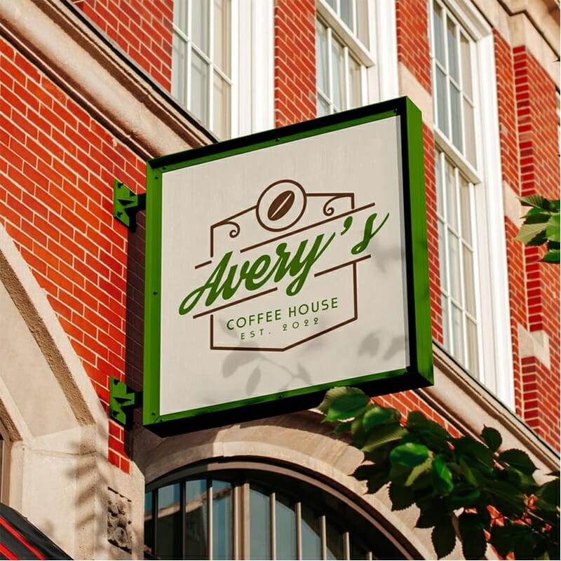 Free Square Signboard Mockup PSD