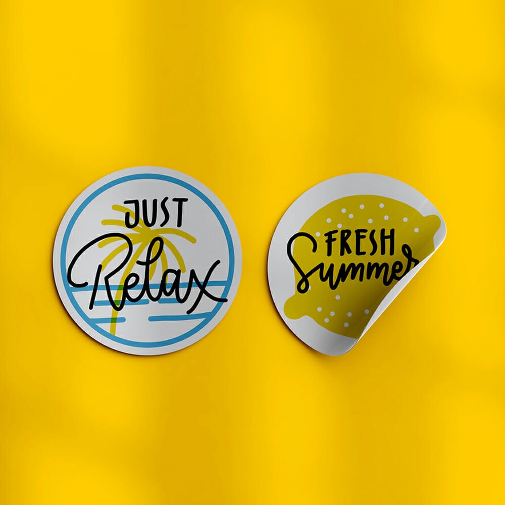 Free Sticker Mockup PSD