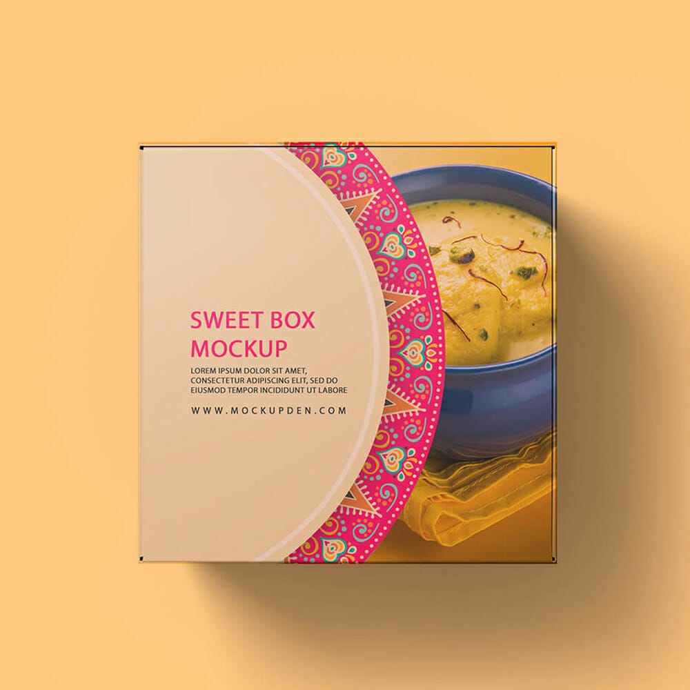Free Sweet Box Mockup PSD Template