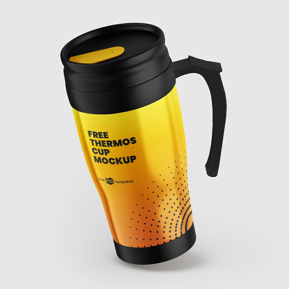 Free Thermos Cup Mockup Set