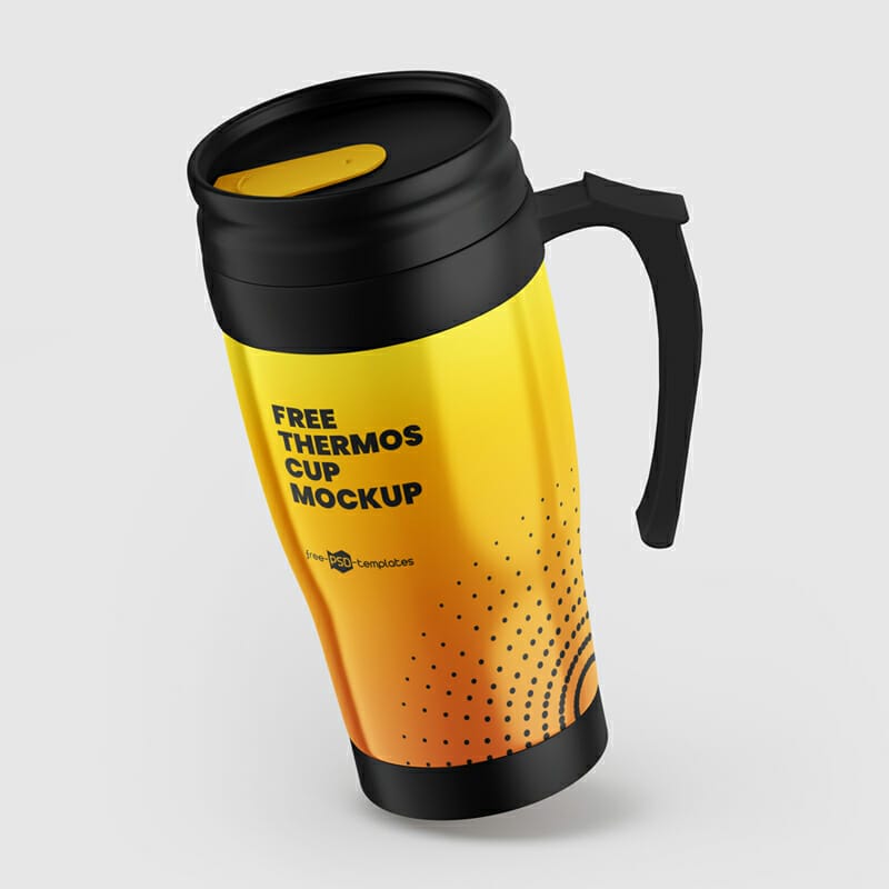 Free Thermos Cup Mockup Set