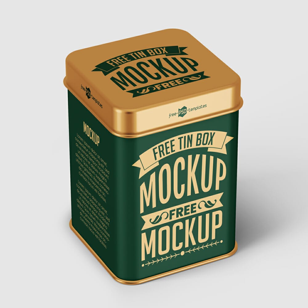 Free Tin Box Mockup Set