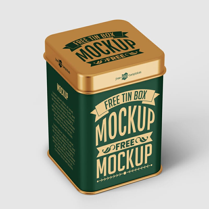 Free Tin Box Mockup Set